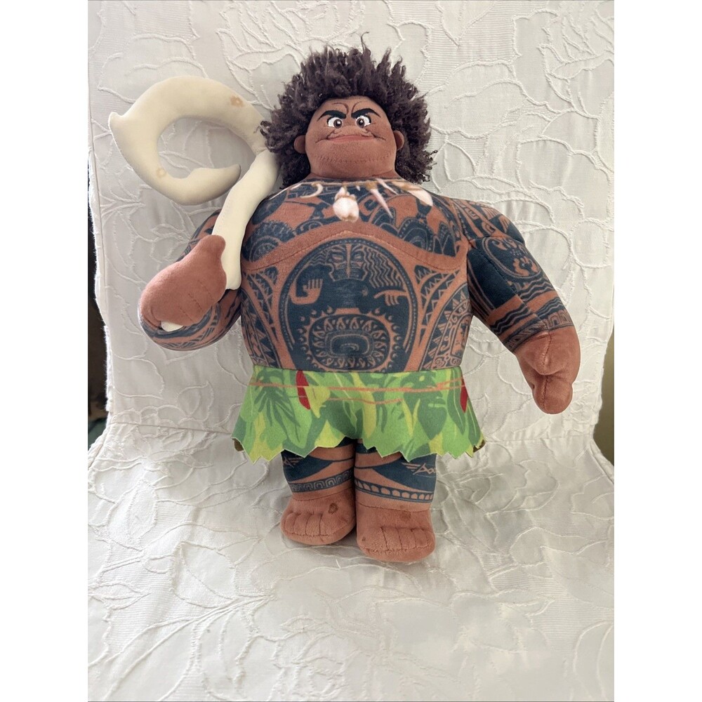 Maui 13” Plush Doll with Fish Hook Demigod Tattoos Disney Moana